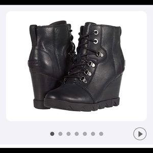 SOREL Joan Uptown Lace Wedge Booties